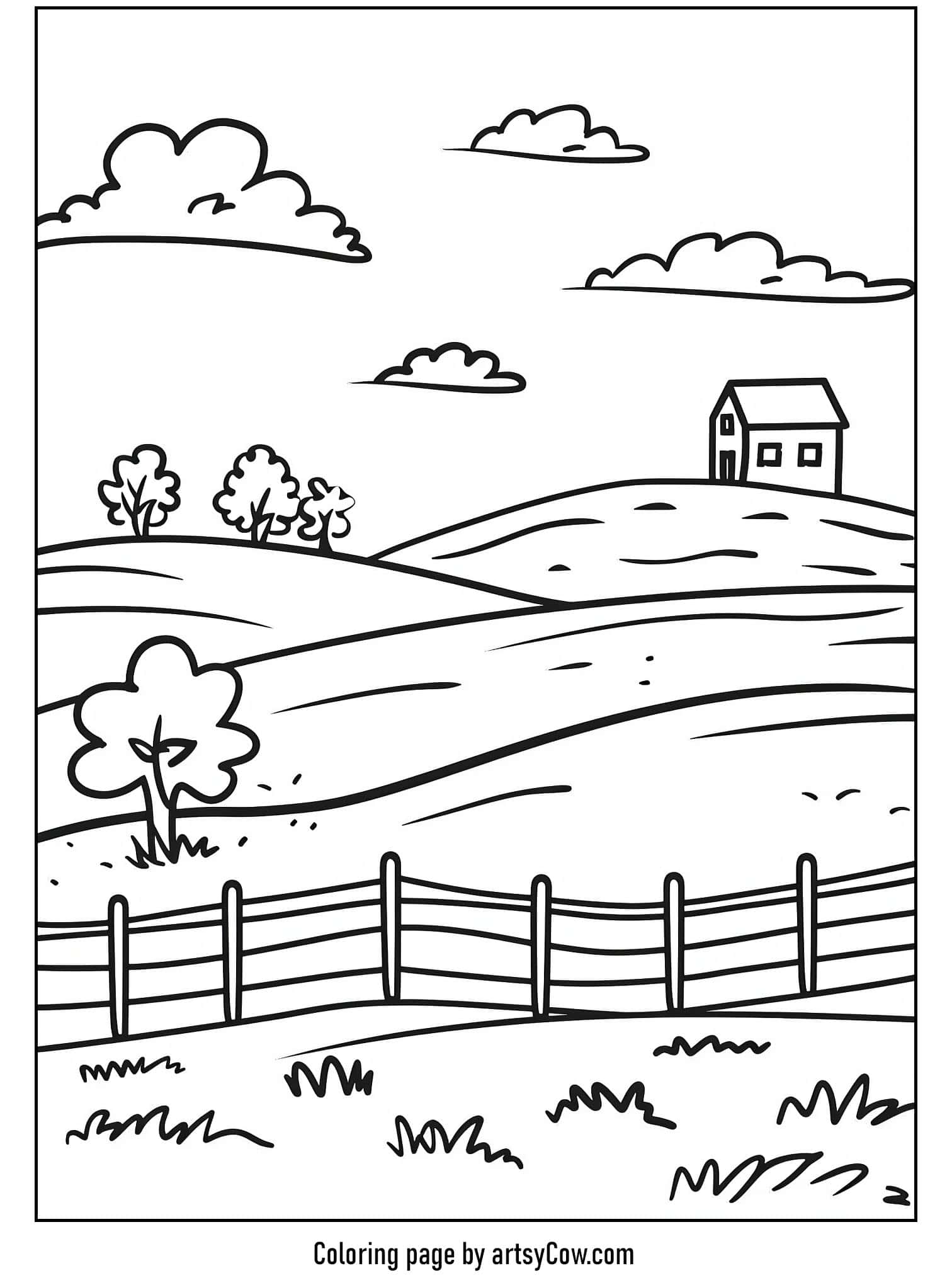 a serene landscape with rolling hills